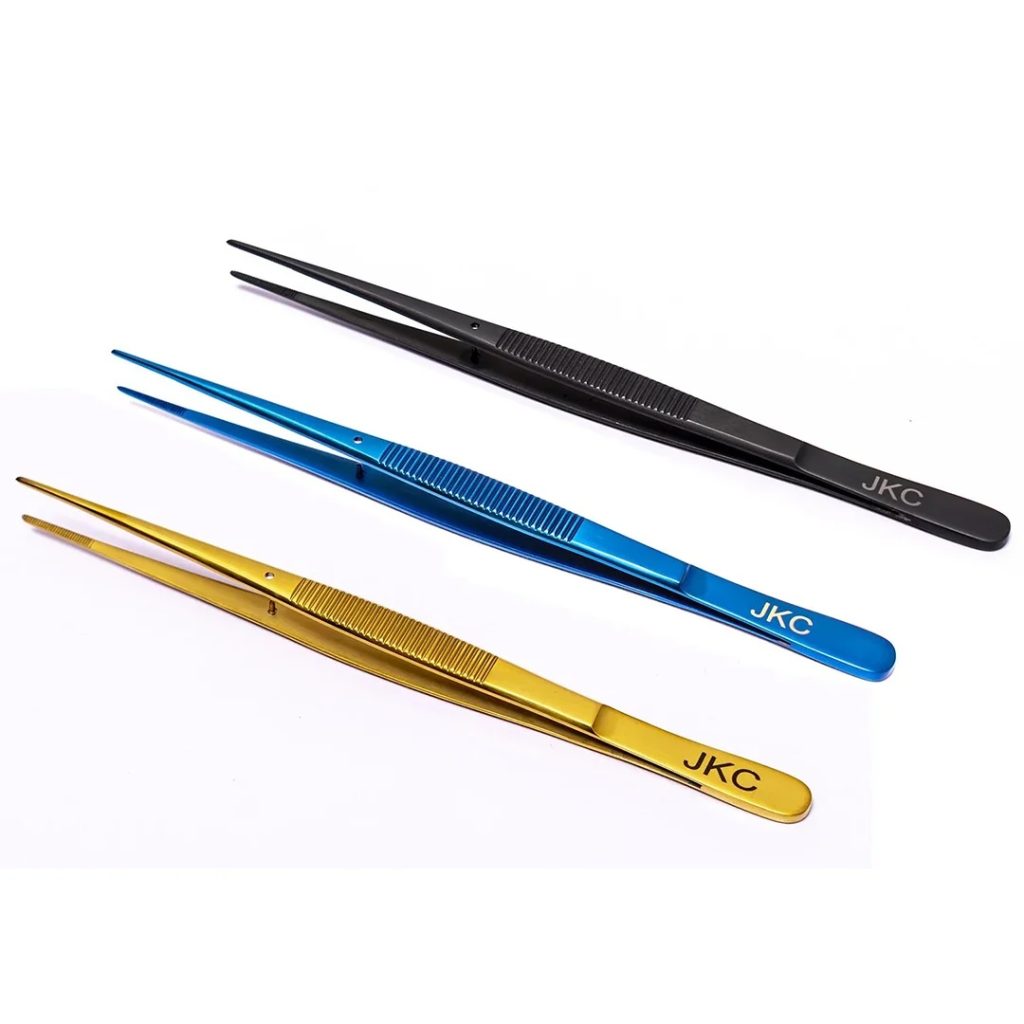 Straight Plating Tweezers 15cm (3 colours)