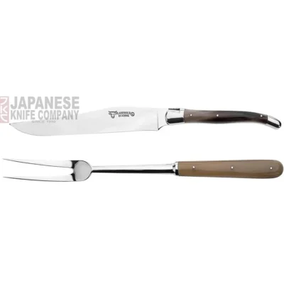 Solid Horn Carving Set (Knife & Fork)