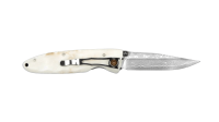 Folding Knife 33 Layers with Corian White Handle