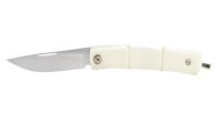 Folding Neck Knife Corian White Handle