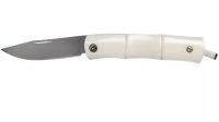 Folding Neck Knife Corian White Handle