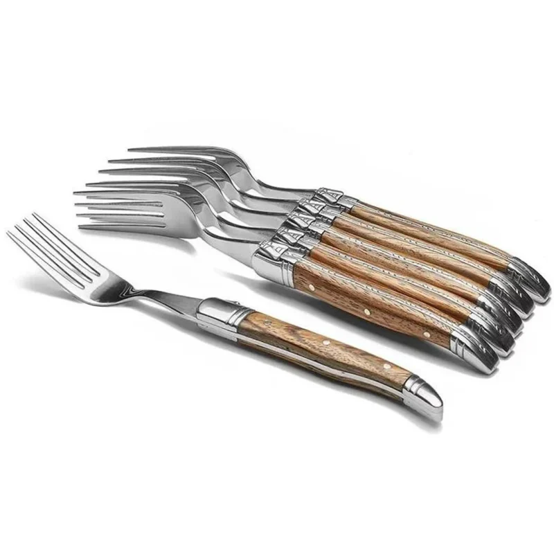 Laguiole Traditional Forks Set of 6 Brown
