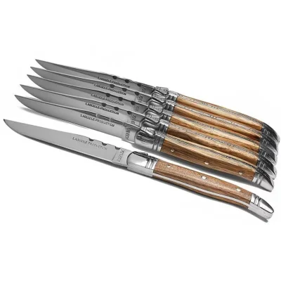 Laguiole Traditional Steak Knives Set of 6 (Brown)