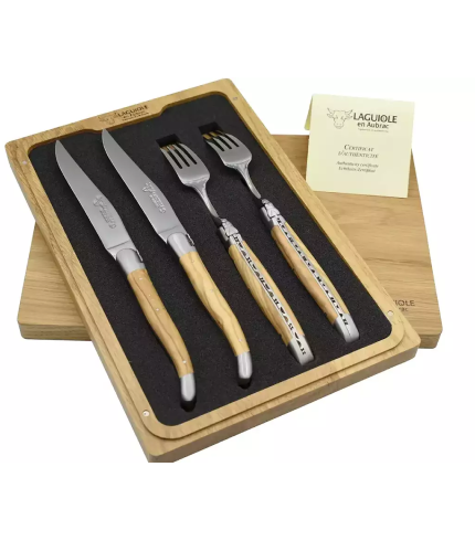 Olivewood Steak Knives and Forks (set of 4)