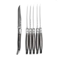 set of 6 steak knives- black