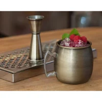 Antique Brass Plated Curved Moscow Mule Mug