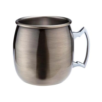 Antique Brass Plated Curved Moscow Mule Mug