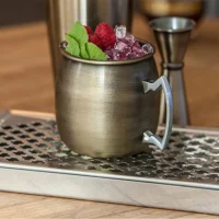 Antique Brass Plated Curved Moscow Mule Mug