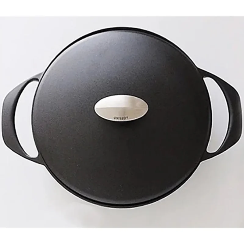 Unilloy Lightweight Cast Iron Shallow Casserole Black