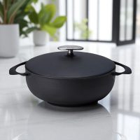 Unilloy Cast Iron Shallow Casserole Black