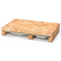 Continenta Cutting Board with 3 Stainless Steel Drawers