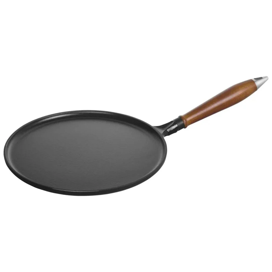 Buy STAUB 28 CM CAST IRON PANCAKE PAN WITH WOODEN HANDLE - UK's