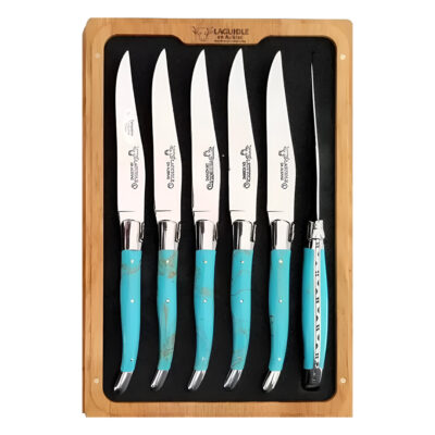Laguiole-Blue-Turquoise-Steak-Knives-Set OF 7