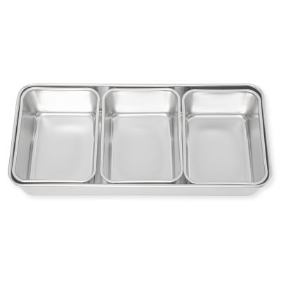 Yakumi Stainless Steel Condiment Holder With 3 L Inserts