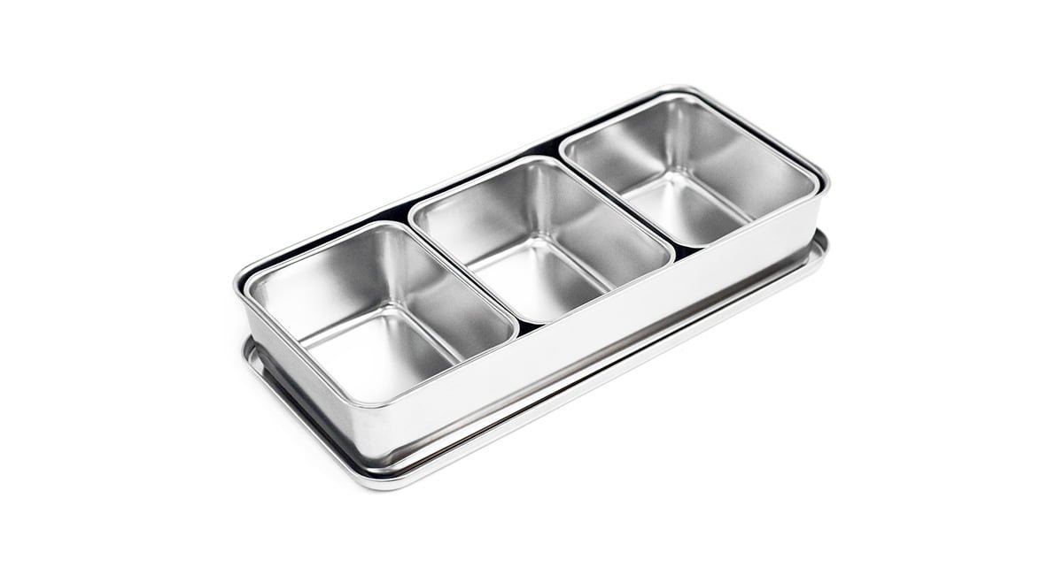 Buy Yakumi Stainless Steel Condiment Holder With 3 L Inserts - UK's Best  Online Price