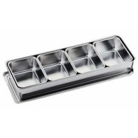 Yakumi Stainless Steel Condiment Holder With 4 L Inserts