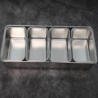 Yakumi Stainless Steel Condiment Holder With 4 L Inserts