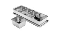 Yakumi Stainless Steel Condiment Holder With 4 L Inserts
