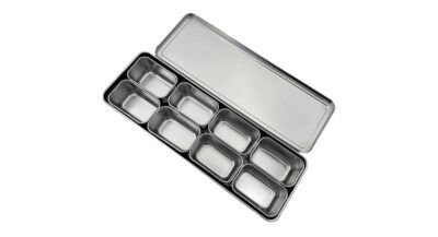 Yakumi Stainless Steel Condiment Holder With 8 S Inserts