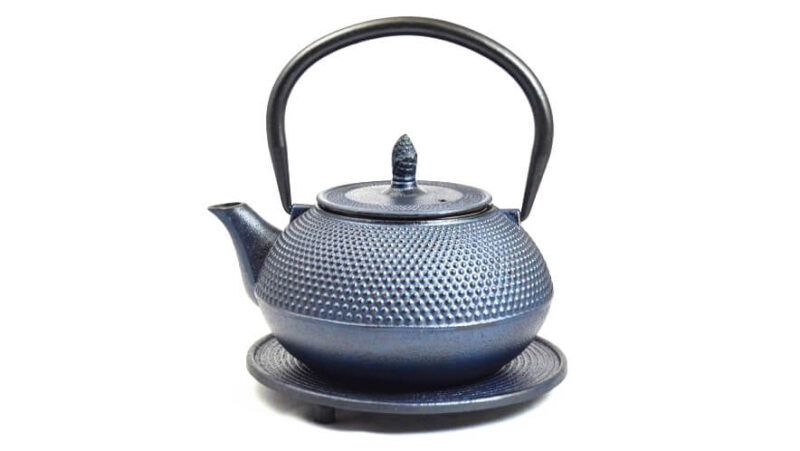 Arare Blue Cast Iron Teapot