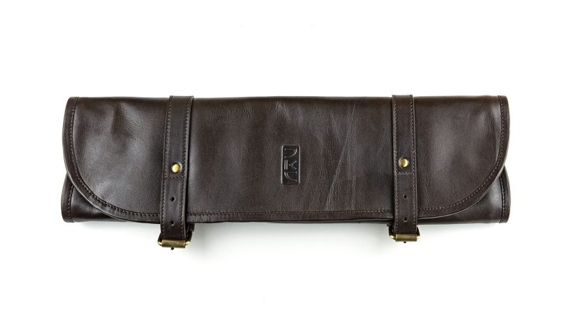 Buffalo Leather Knife Roll Dark Brown (2 Sizes)