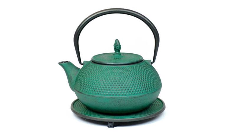 Arare Green Cast Iron Teapot