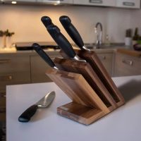 Venezia knife block 3 Elements Walnut Wood (for upto 6 Knives)
