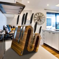 Grand Prix knife Block Chicane Walnut Wood (for upto 16 Knives)