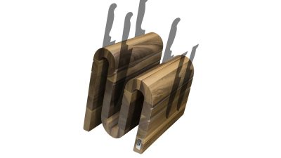 Grand Prix knife Block Chicane Walnut Wood (for upto 16 Knives)