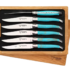 Laguiole Blue Turquoise Steak Knives Set of 6
