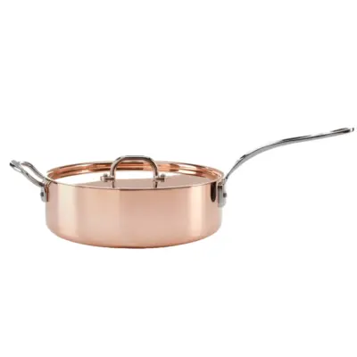 Induction Copper Sautepan With Lid 26cm