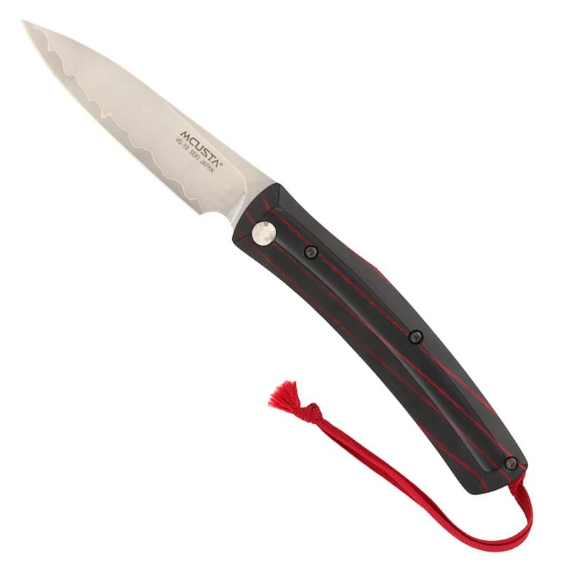 mcusta friction folder red folding knife