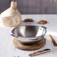 Cristel Casteline Stainless Wok - Removable Handle