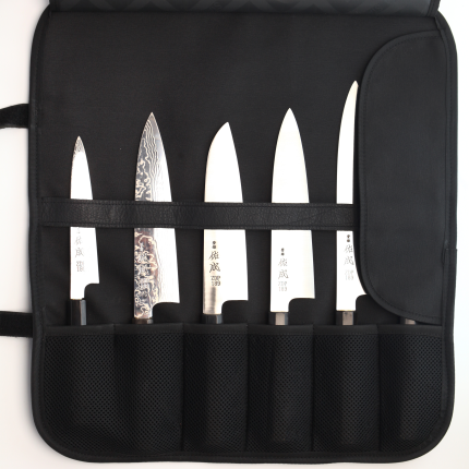 Leather Knife Roll Black