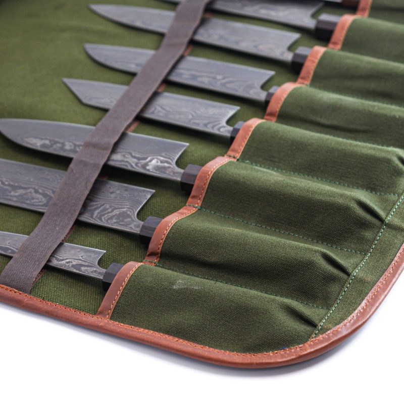 Canvas & Leather Knife Roll (2 Sizes)