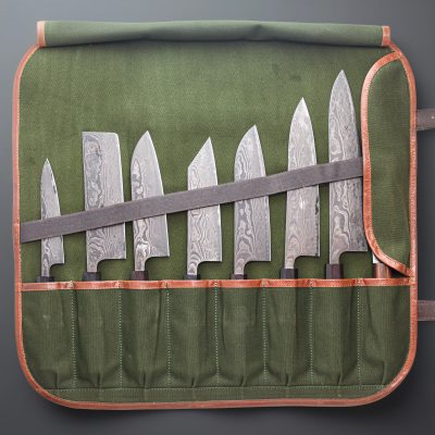 Canvas & Leather Knife Roll (2 Sizes)