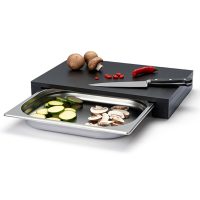 Continenta 1-Tray Black Cutting Board