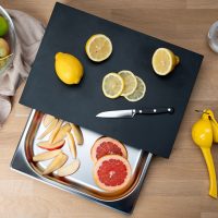 Continenta 1-Tray Black Cutting Board