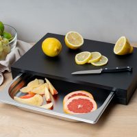 Continenta 1-Tray Black Cutting Board
