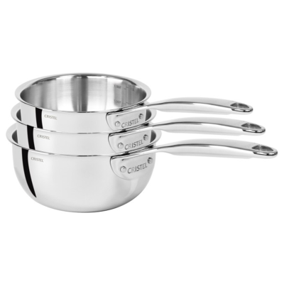 Cristel Castel'Pro Stainless Saucepan - Fixed Handle Set of 3