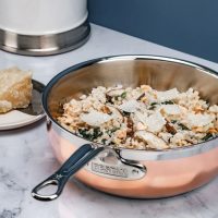 Hetsan Copper Stainless Steel Pots & Pans Set – 5 Piece with Lids (Fry Pan, Saucepan & Casserole Pot)