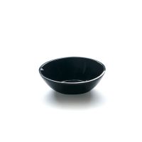 JKC Round Salt-Pepper Black Horn Bowl & Spoon Set