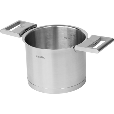 Cristel Strate Stainless Milk Pot - Removable Handle 14cm