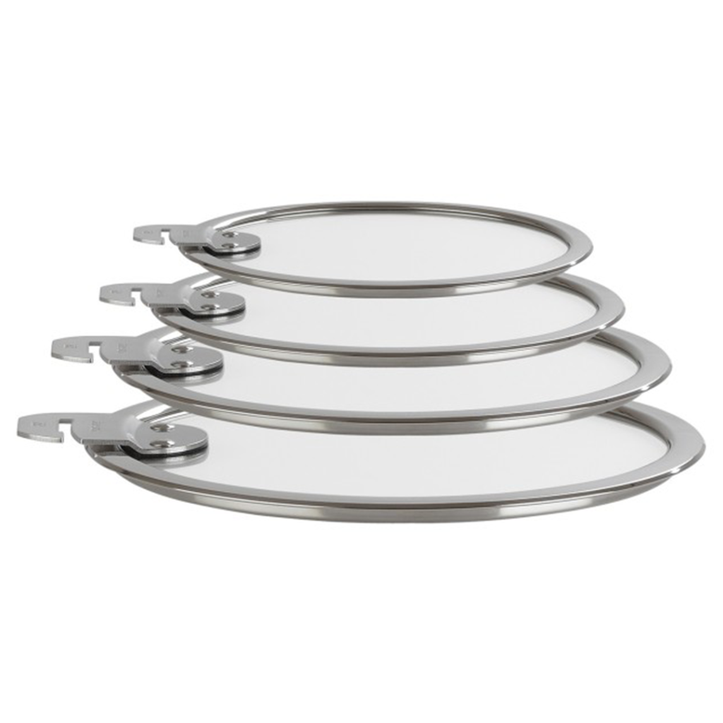 Cristel Strate Glass Lids - Removable Handle (Set of 4)