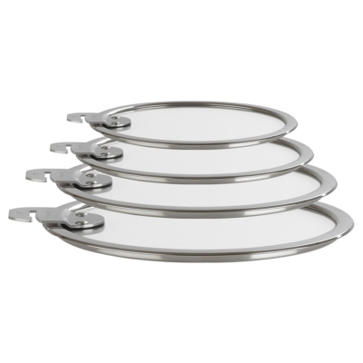 Cristel Strate Glass Lids - Removable Handle (Set of 4)