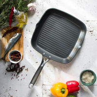 Cristel Castel'Pro Square Griddle Pan - Fixed Handle
