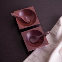 JKC SQUARE SALT AND PEPPER BOWL SET