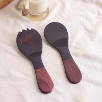 JKC Black Horn-Wood Short Salad Server