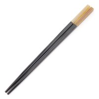 JKC Square Black Wood Chopsticks with Horn Tip