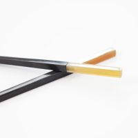 JKC Square Black Wood Chopsticks with Horn Tip